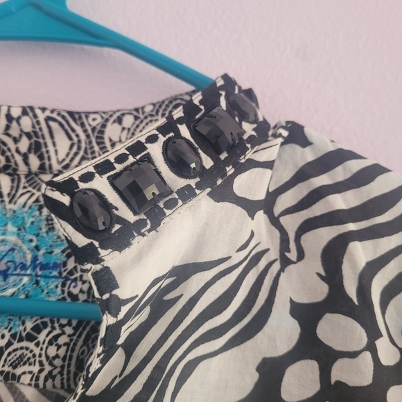 Robert Graham Valentina Tunic black and white print Size Small - Picture 7 of 14